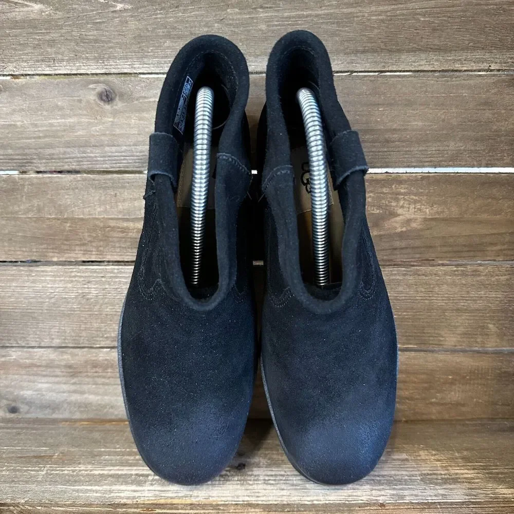New NWOB Womens UGG Josefene Black Suede Ankle Booties Boots Size 8 M‎